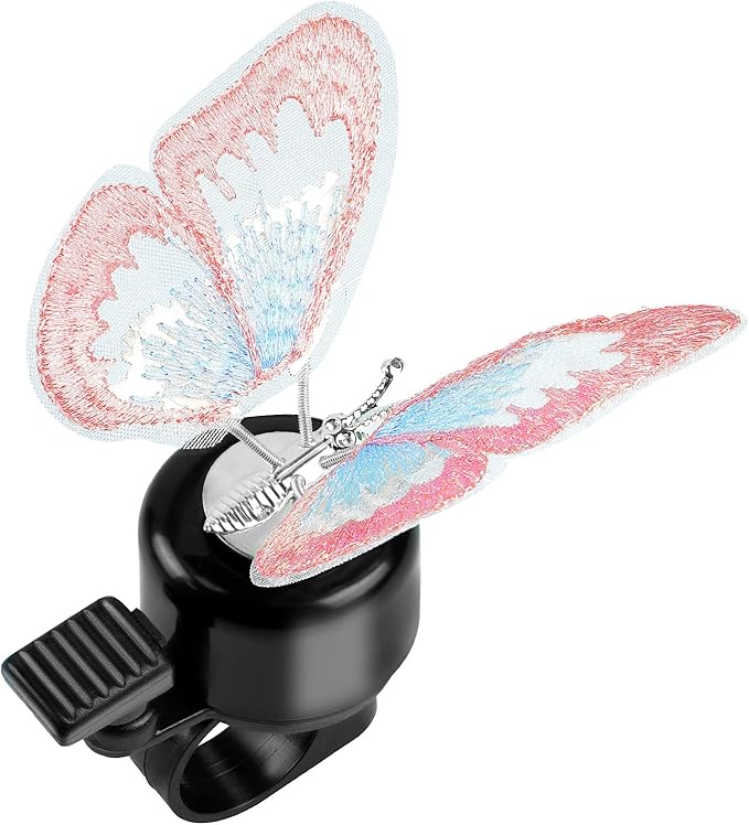 Kid's Bike Bell, Bicycle Horn for Girls, Children’s Bike Bells with Butterfly Design - Cute DIY Bicycle Bell for Girls, Crisp Sound, Easy to Install