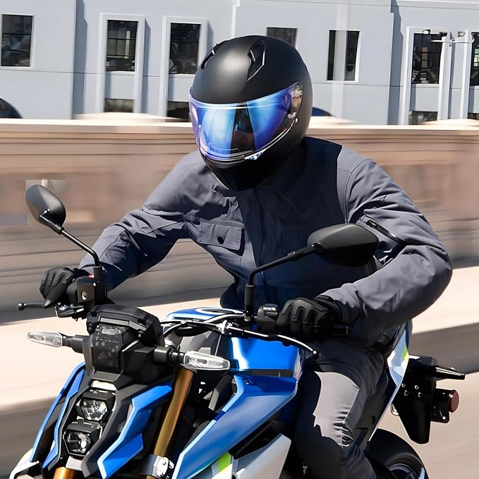 LKV HJ-34P Helment Visor Replacement - HJC C10 Motocycle Helmet Visor UV Protection Face Shield Compatible With HJ34P HJC C10 (Aurora Blue)