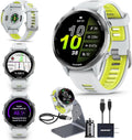 Garmin Forerunner 970 GPS Running Smartwatch, Whitestone | Premium Training & Recovery, Sleep Coach, Heart Rate, Download Music, Up to 15 Day Battery | Signature Series Charging Stand Bundle