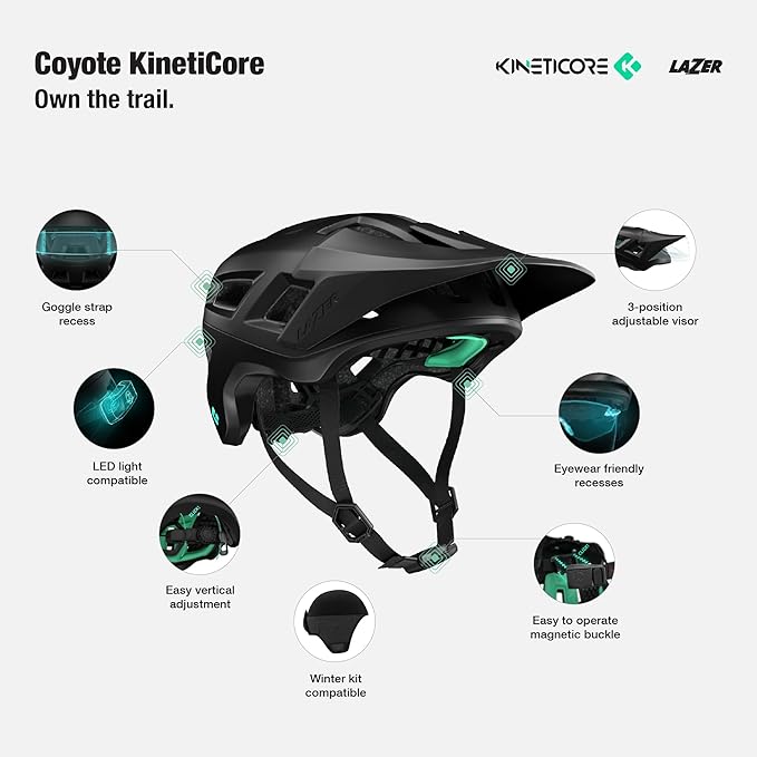 LAZER Coyote KinetiCore Bike Helmet, Bicycling Gear for Adults, Men & Women’s Cycling Head Gear