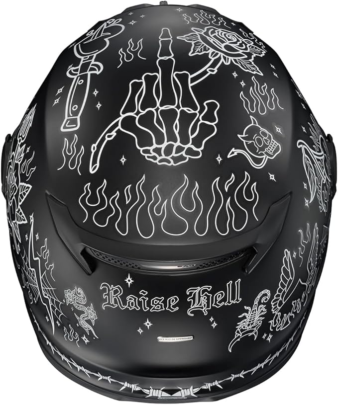 ScorpionEXO Covert FX Full Face Adult Motorcycle Helmet Street Fighter Style - Bluetooth Ready Speaker Pockets DOT ECE The Litas 2 (Black - Small)
