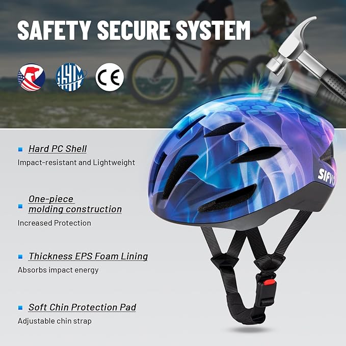 Adult Bike Helmet, SIFVO Road Bike Helmet Adjustable 55-58cm, Magnetic Buckle Lightweight Cycle Helmet for Men and Women Commuting Cycling Scooter Helmet