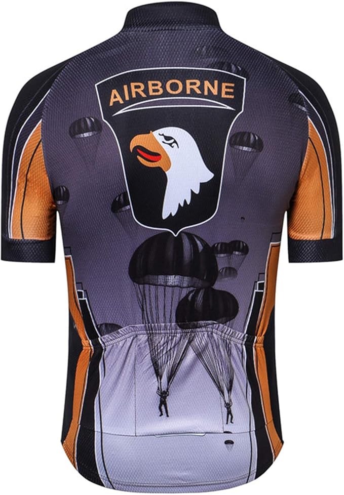 JPOJPO USA Cycling Jersey Men Short Sleeve Bike Shirts Biking Jersey Summer American Bicycle Tops with 3 Pockets Reflective