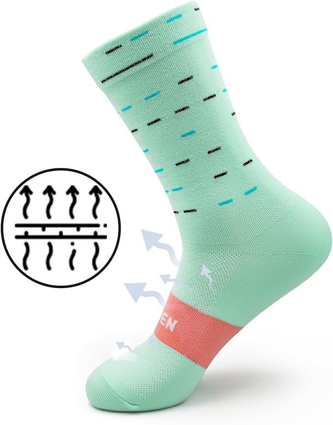 Cycling Socks Compression Athletic Crew Running Socks Mens Womens Hiking Riding Bike Workout Climbing Sports 5 Pairs
