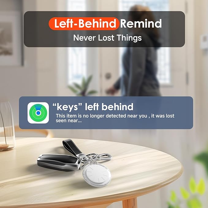 Hidden GPS Tracking Devices,Real Time GPS Tracker for Vehicles Work with Apple Find My(iOS Only),Car GPS Tracker with Magnetic Case,No Monthly Fee,No SIM Card Required (Waterproof White,1PCS)