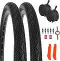 2-Pack 20x1.75 Bike Tire Tube, 20 Inch Mountain Bike Tires & Tubes, Folding Replacement Bicycle Tires with 2 Tire Levers for Hybrid, City Commuter, Urban