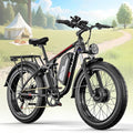 6000W Dual Motors Electric Bike for Adults,60V 20Ah 26" Fat Tire Ebike,45 mph up to 100 Miles Full Suspension Class 3 Electric Bicycle for Snow Off Road Mountain Hunting Commuter