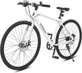 VIRIBUS Hybrid Bikes, 28 inch Mens Hybrid Bicycle 7 Speed with Lightweight Aluminum Frame & Disc Brakes, 700C Retro Vintage Adult Bike for Tall Men & City Commuters, 85% Pre-Assembled