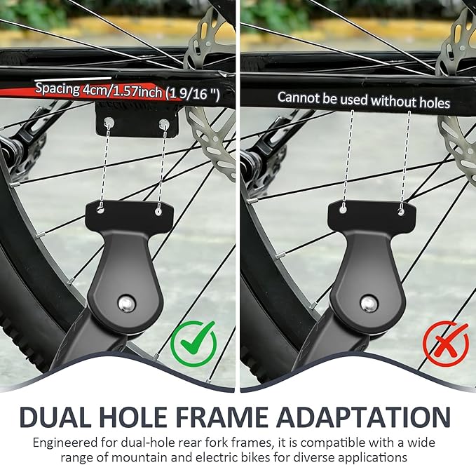 Bike Kickstand for Adult Bike, 14" -17" Adjustable Universal Bike Stand, Rear Side Aluminum Alloy Bicycle Stand Fit, Bicycle Wider Base Stands, Non-slip Kick Stand for Mountain/Road/E-Bike