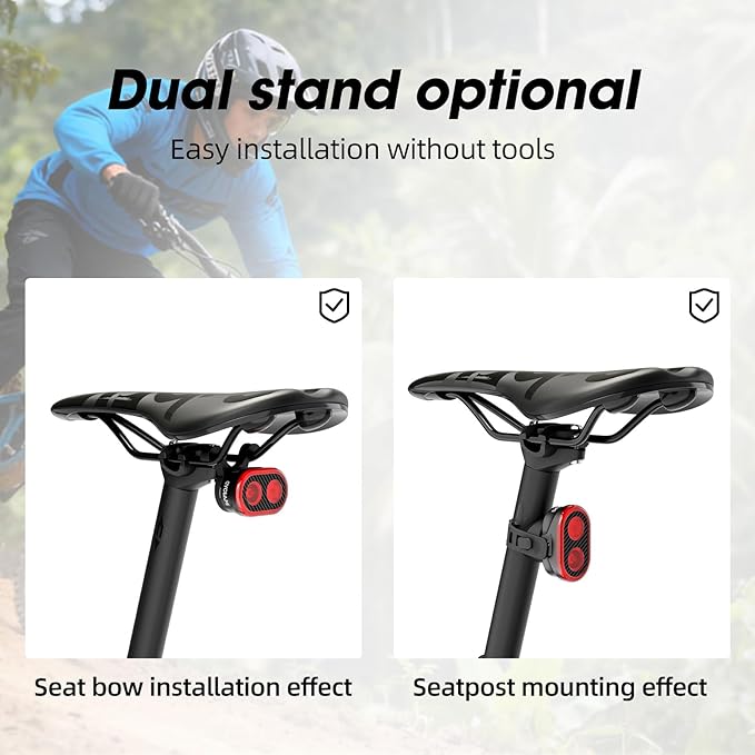 Bike Lights for Night Riding 11+20 Modes USB Rechargeable Bicycle 14 LED Ultra Bright Light Front and Back IPX6 Waterproof Bike Headlight and Tail Light Set 28 Hrs Long Battery Powered