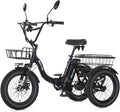 Electric Tricycle for Adults,Fat Tire Folding Electric Trike,3 Wheels Electric Bicycle Bikes, Peak 700W Step-Thru Etrike with 468WH Removable Battery and Large Basket for Women Men