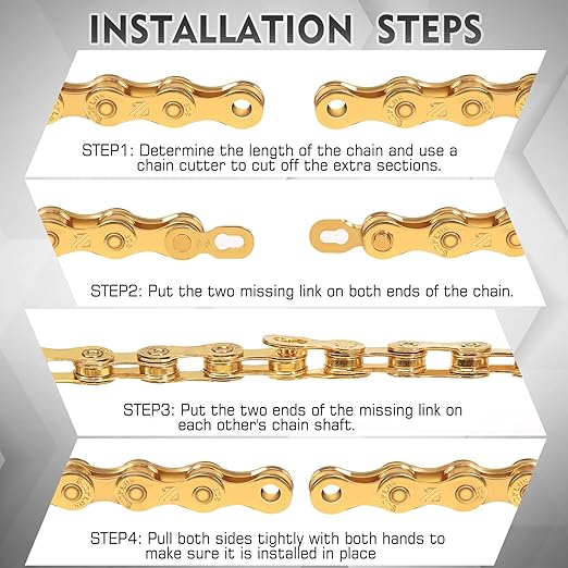 BUCKLOS 6/7/8/9/10/11/12 Speed Bike Chain, High Performance Lightweight Bicycle Chains for Road Bike/Mountain Bike/Ebike,Compatible with Shimano, SRAM, Campagnolo Silver/Gold