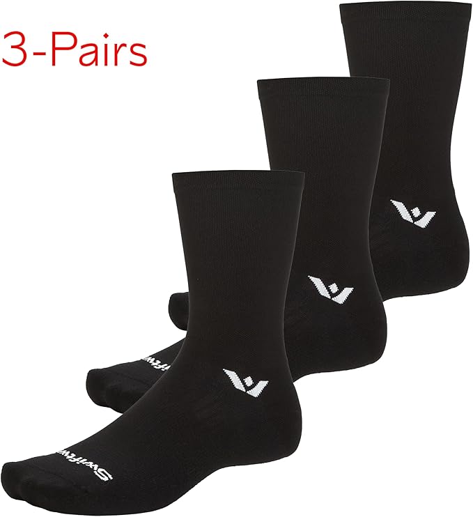 Swiftwick- ASPIRE Crew Cycling Socks, Firm Compression Fit, Moisture Wicking