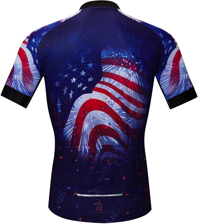 Men's Cycling Jerseys Tops Biking Shirts Short Sleeve Full Zipper Bike Clothing