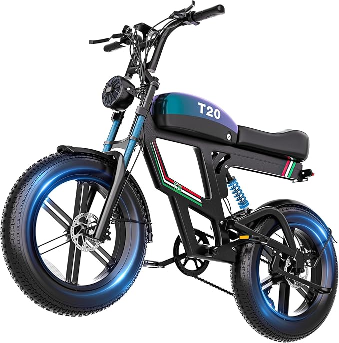 Electric Bike for Adults,2500W Peak Motor, 100 Miles, 48V 23AH Battery Electric Dirt Bike, 33MPH, NFC/Password Unlock, 7-Speed, Dual Suspension 20" Fat tire Ebikes for Adults