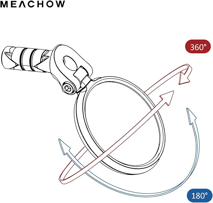 MEACHOW Bar End Bike Mirror [Upgraded Version] Scratch Resistant Glass Lens,HD,Safe Rearview Mirror,ME-001