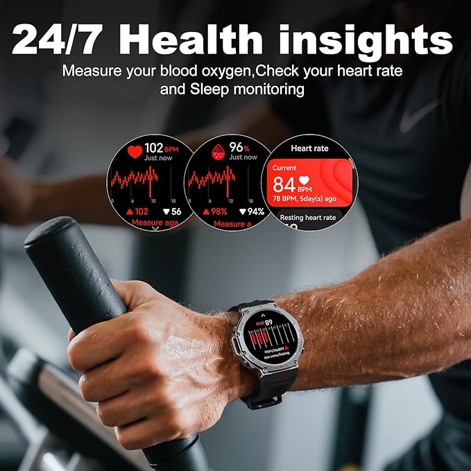 GPS Smart Watches for Men, Full Metal Body, 1.43" Display, 60 Days Battery, Answer/Make Call, Fitness Tracker with Heart Rate/SpO₂, 5ATM Waterproof, Compass/Altimeter SmartWatch for Android & iPhone.