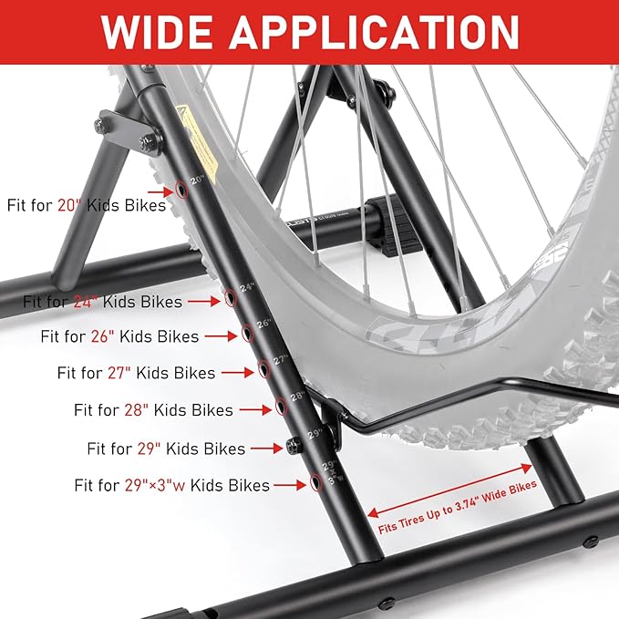 cyclists Indoor Bike Floor Stand - Bike Rack Floor Parking for Garage/Home - Bike Storage Bicycle Parking Rack Fit 20”-29” Mountain Road Bikes (For 1 Bike)