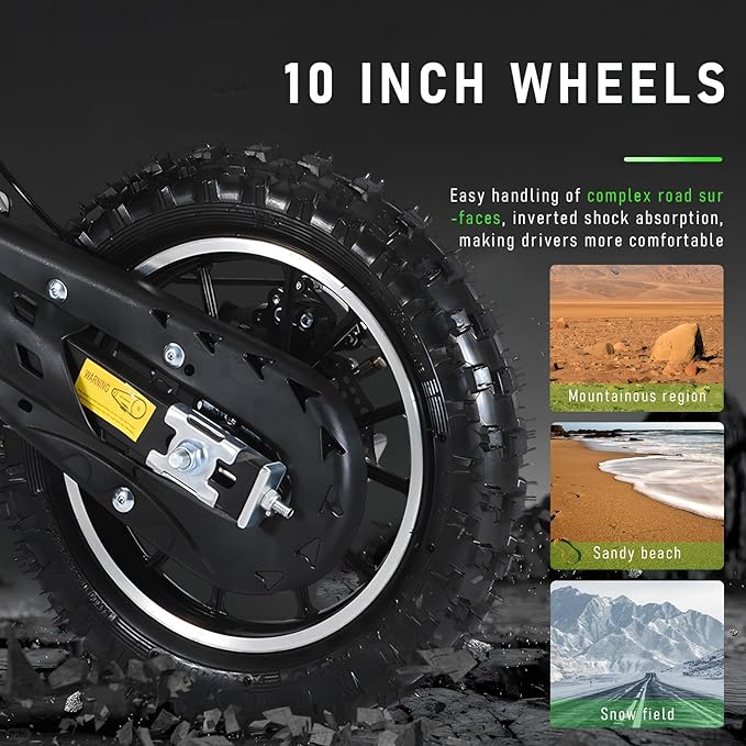 cdar Kids Dirt Bike, 49cc Gas Dirt Bike for Teens - 25MPH 2-Stroke Pit Bike with Hydraulic Disc Brakes & 10" Off-Road Tires Ages 13+ Max180lb Load Christmas for Boys Girl Green