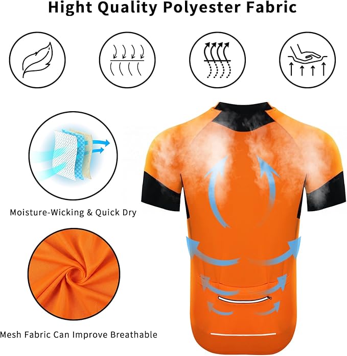 Cycling Jersey Men Bicycle Shirt Short and Long Sleeve MTB Road Biking Jersey with Pockets