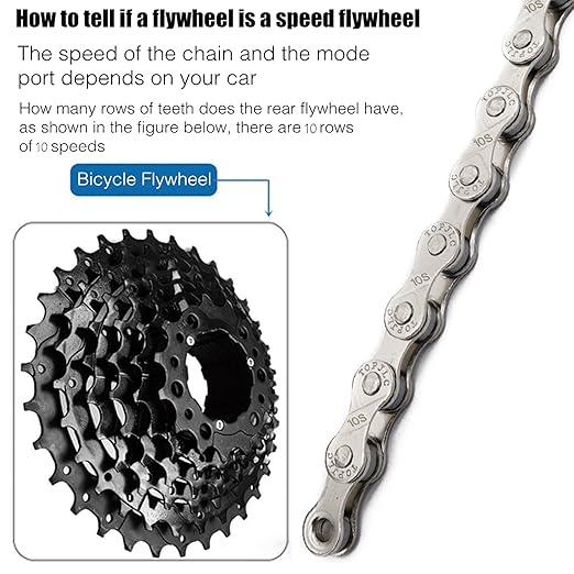 Bike Chain 1/2" x 11/128" 116 Links 10 Speed Bicycle Chain,Bike Chains MTN BTX MTB Mountain Bike Road,10-Speed Chain