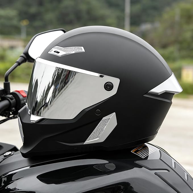Motorcycle Helmets for Adult Men Women,Full Face Motorcycle Helmet,MG666 DOT Approved Motorbike Racing Street Bike Helmets with Two Visors