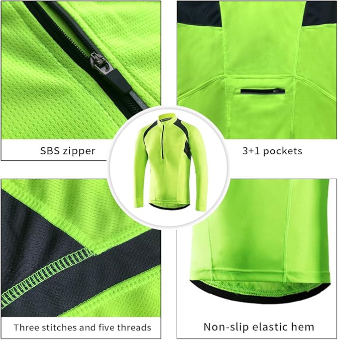 Cycling Jersey Men Bicycle Shirt Short and Long Sleeve MTB Road Biking Jersey with Pockets