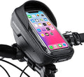 ROCKBROS Bike Phone Mount Bag Bike Front Frame Handlebar Bag Waterproof Bike Phone Holder Case Bicycle Accessories Pouch Sensitive Touch Screen Compatible with iPhone Below 6.5"