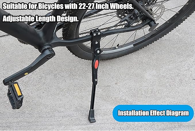 Bike Kickstand for Scott Patron eRide 930 2021, Adjustable Rear Side Bicycle Stand Kickstand for 22" to 27" Wheels, Anti-Slip Aluminum Alloy Bicycle Kickstand