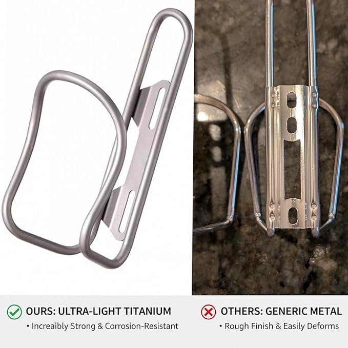 Titanium Bike Water Bottle Cages, 2-Pack, Lightweight and Durable Alloy Holder for MTB and Road Bicycles - Silver (02 2Pack)
