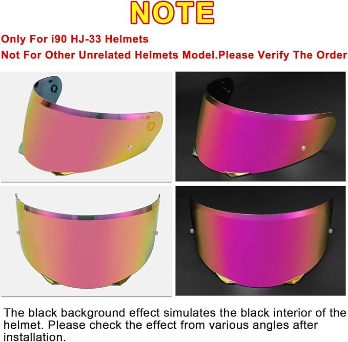 PSLER i90 Visor - HJ-33 Helmet Tinted Visor i90 Face Shield Motorcycle Helmet Visor for i90 HJ-33,Deep Rose Red