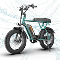 T63 Multi-Color Electric Bike for Adults & Teens, 1000W Peak Motor, 20MPH 468Wh Remove Battery,20"x4"Fat Tire Ebike, Moped Style Comfortable Electric Bikes,Long Seat E Bikes for All-Terrain