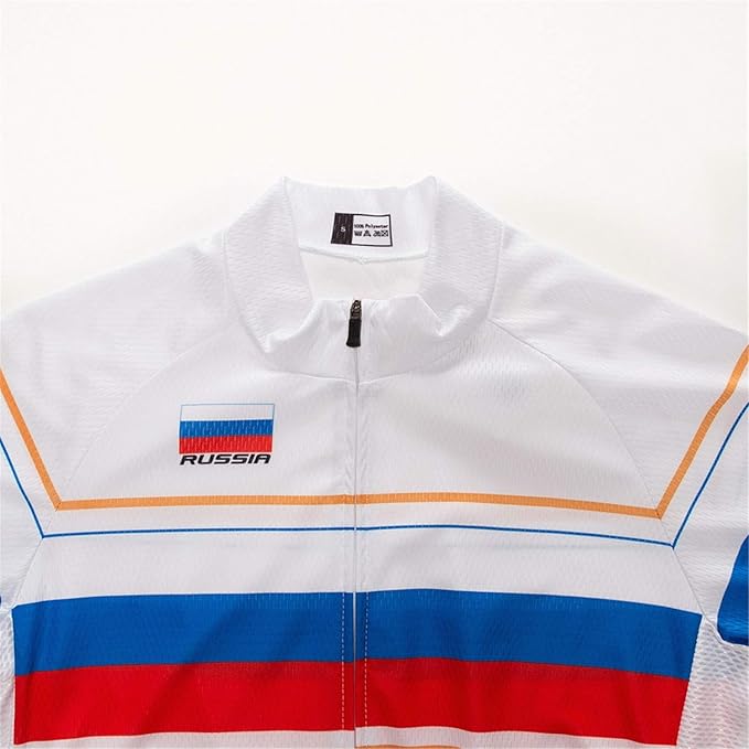 Cycling Jerseys Men Bicycle Short Sleeve Summer Shirt Bike Biking Tops Riding Clothing Flag