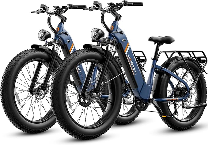 Jasion Thunder/PRO/ST Electric Bike,2000W/1800W Peak Ebikes for Adults,26''Fat Tire Best Ebike for Men,90/80 Miles with 1040Wh/864Wh Battery,35/30+MPH Max Speed Bicycles,500/400LB Capacity