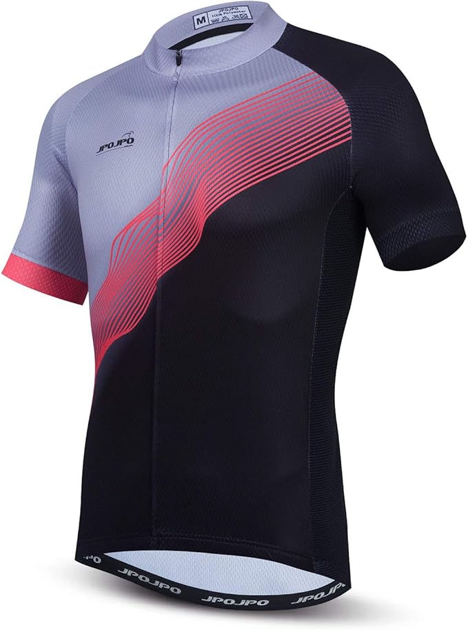 JPOJPO Men's Cycling Jersey Short Sleeved Mountain Bicycle Jerseys Breathable T- Shirt Tops S-3XL