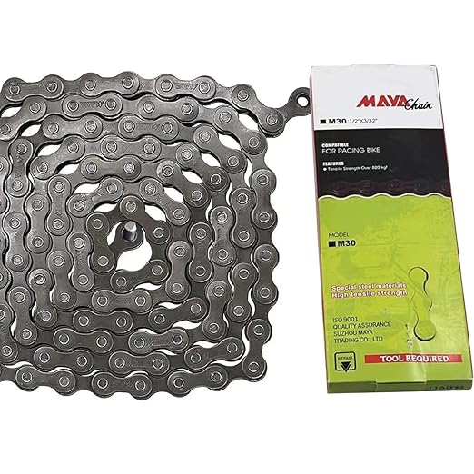 6/7/8 Speed Bike Chain, Bicycle Racing Chain 1/2 x 3/32 Inch for Road Mountain Cycling BMX 116 Links
