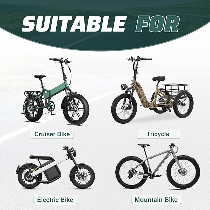 20x3.0(76-406) Electric Bike Tire 20 x 3 Fat eBike Tires 20 x 3 Bike Tires Heavy Duty High-Performance Wear-Resistant E-Bike Mountain Snow 20x3 Bicycle Tires，1/2 Tires 1/2 Tubes/ 2 Levers