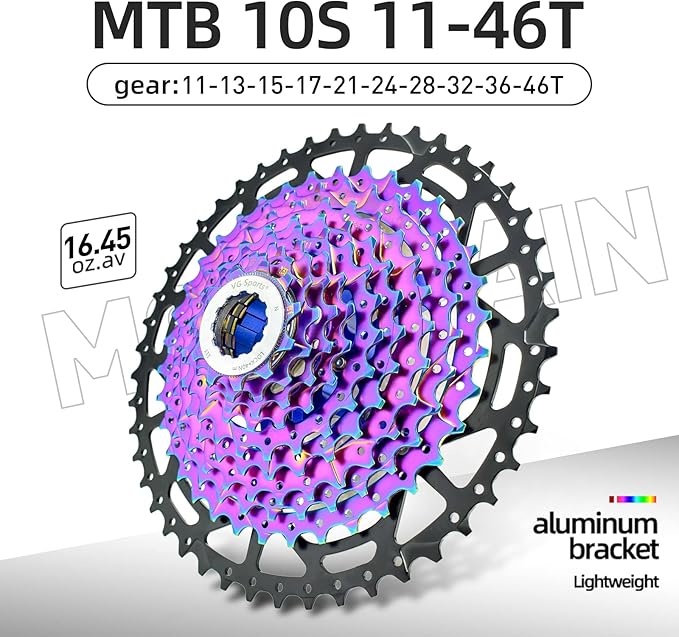 VG SPORTS 8/9/10/11/12 Speed Ultra-Light Bike Cassette for Mountain Bike 11-40T/11-42T/11-46T/11-50T/11-52T MTB Cassette Lightweight Aluminum Bracket Cassette