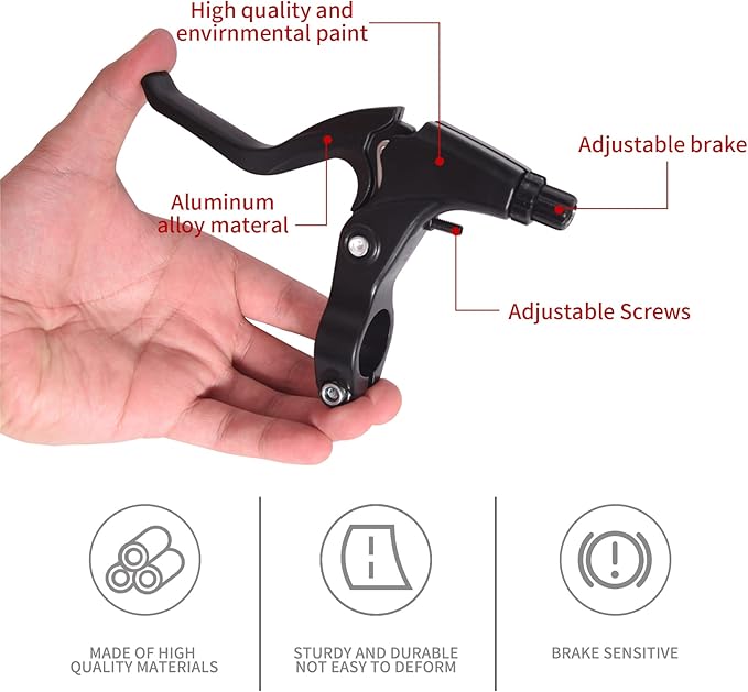 Complete Bike Brakes Set, Universal Bike Front and Rear MTB Brake, Inner and Outer Callipers Cables Lever Kit with Multi-Tool Wrenches Black