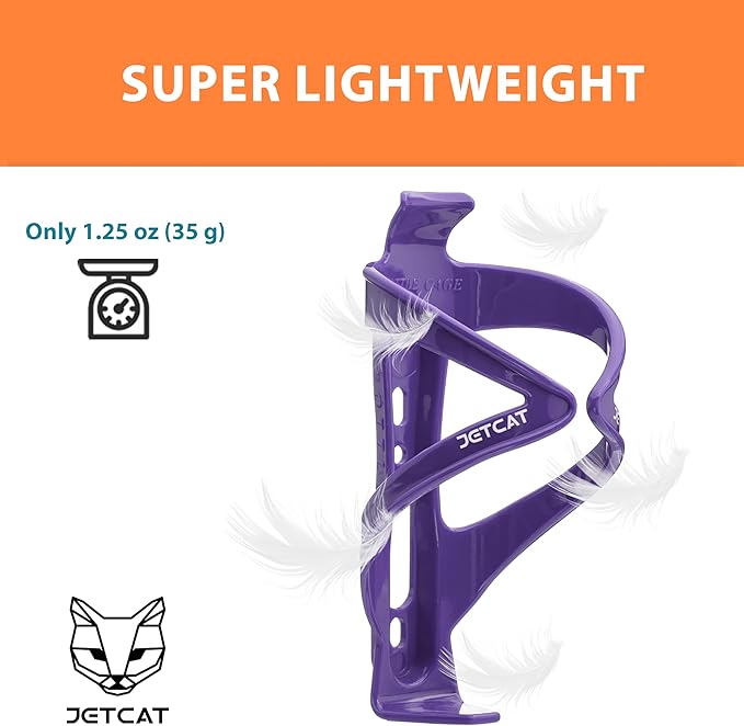 Bike Water Bottle Holder – Bike Cup Holder & Bike Water Bottle Cage for Bicycle, MTB, Mountain, Gravel, Road, eBike | Adult/Kids, Carbon Fiber Biking Accessories Purple