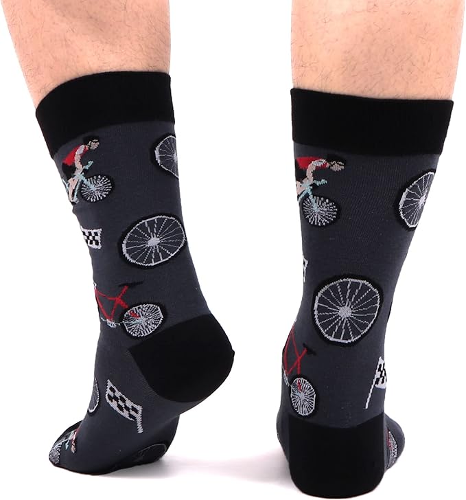 WeciBor Men's Dress Funny Crazy Colorful Novelty Combed Cotton Crew Socks 12 Pack - Size 7-10/10-13/13-15