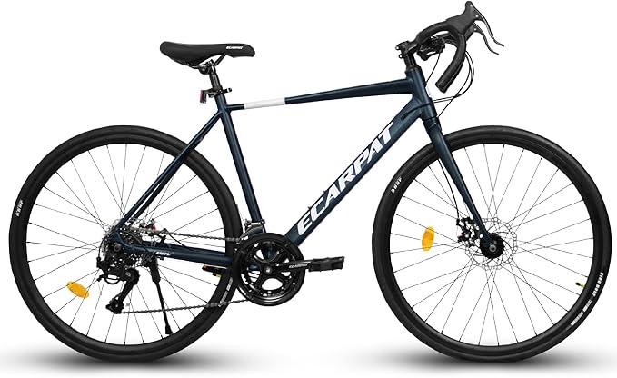 700c x 28c Road Bike with Drop Bar, 16 Speed Road Bicycle, Lightweight Aluminum Frame, Racing Bike with Dual Disc Brake for Men Women Adults, Ideal for High-Intensity Riding