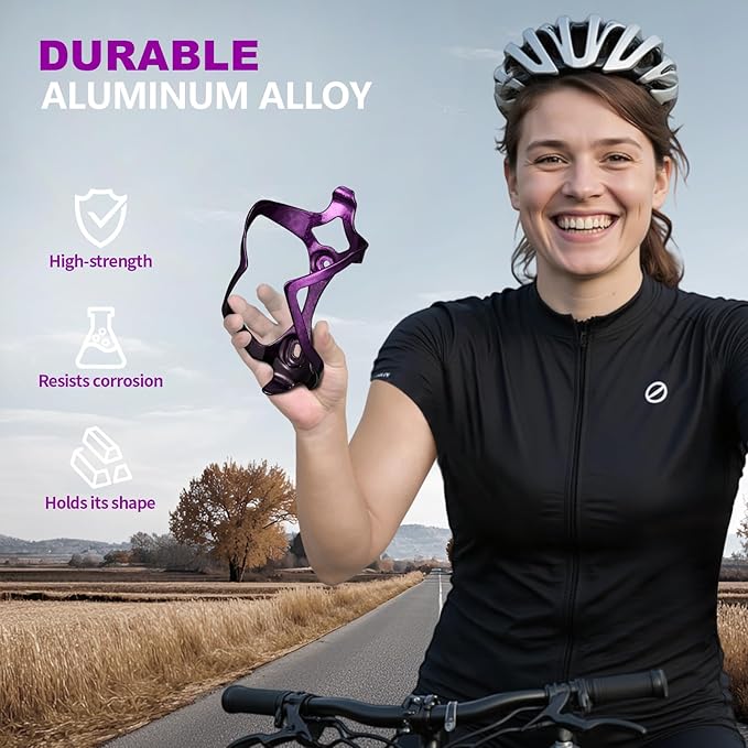 Bike Water Bottle Holder Bicycle Cage for Mountain Road MTB Gravel Adult Bikes Cycling Universal Carrier Rack 1 Pack Aluminum Alloy Ultralight Kettle Drink Accessories Purple