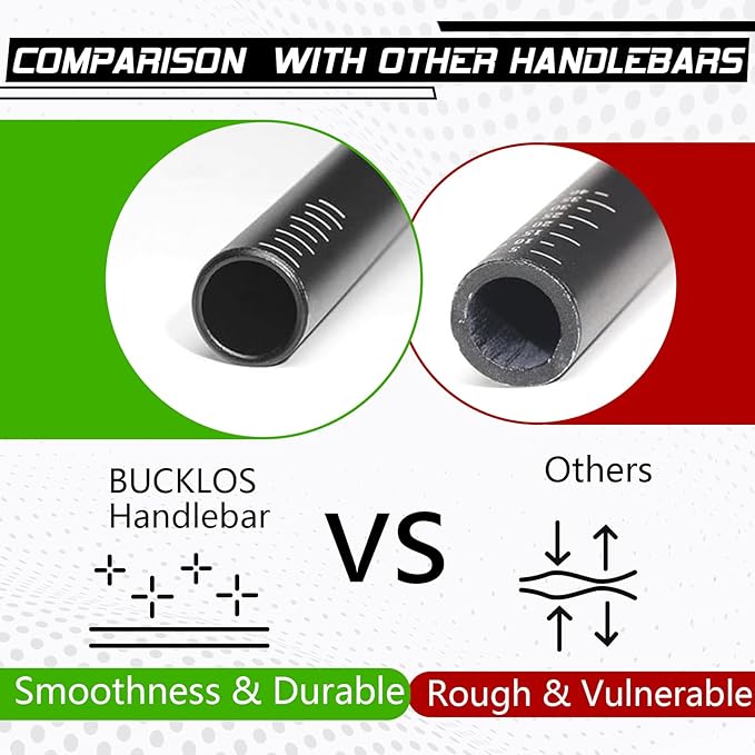 BUCKLOS 25.4/31.8mm Mountain Bike Handlebars Flat/Riser Bar, Aluminum Alloy MTB Handlebar 660/720/780mm, Premium Matter Mount Bikes Bicycle Handle Bar.