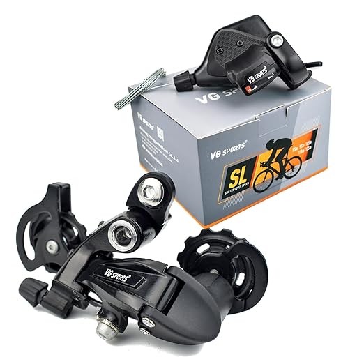 VG Sports 9 Speed MTB Groupset Bike Chain 11-42T Cassette 1x9 Speed Rear Derailleur& Shifter (9S 11-42T Set)