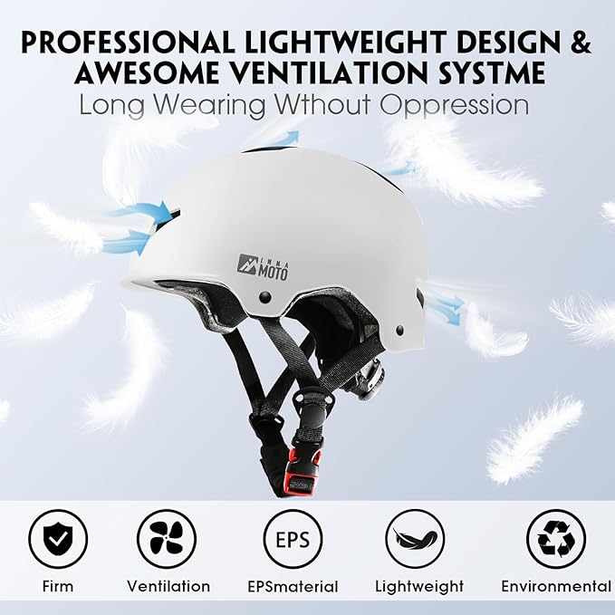 Skateboard Helmet for Adults - Adjustable Certified Safety Adults Helmet for Skateboarding Bike Bicycle Scooter Cycling Skate Skating Multisport Helmets for Women Men Boys Girls Kids Youth