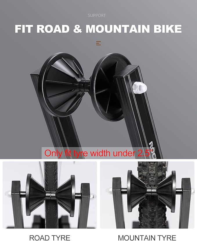 ROCKBROS Foldable Bike Stand Alloy Steel Rust-Resistant Bike Floor Stand Rack Folding Indoor Parking Wheel Holder Fit 20”-29”for Entryway, Garage, Home Bikes Parking & Storage