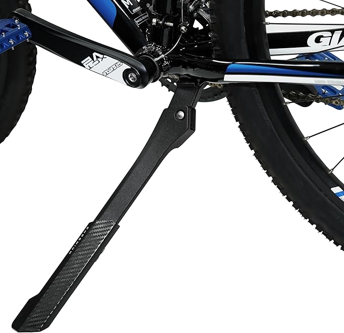 BV Rear Bike Stand for 24”-29” - Adjustable Bikes Kickstand for Adult Bike with Non-Slip Foot & Spring-Loaded Latch for Stable Any-Angle Stance - Bicycle Stand for Mountain, City & Hybrid Bikes