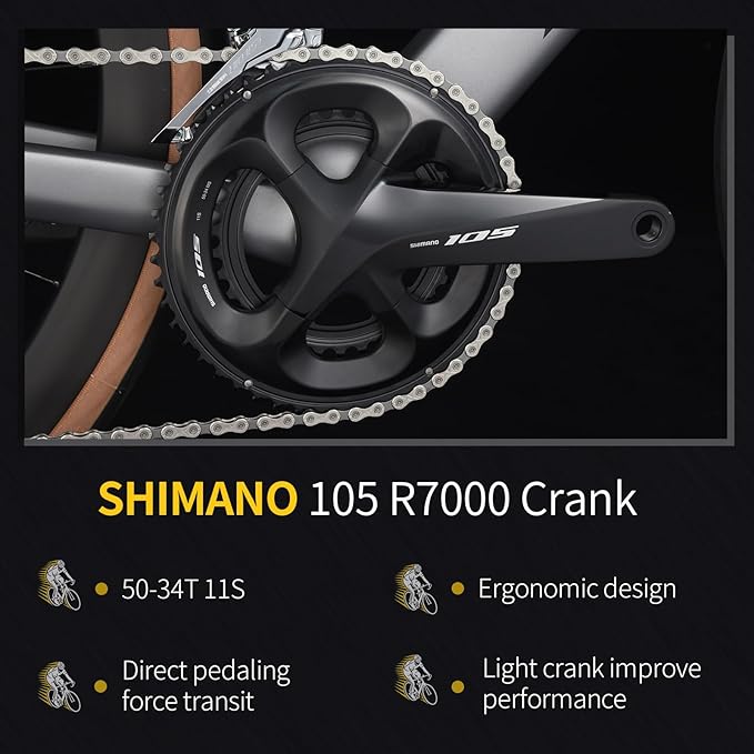 SAVADECK Carbon Road Bike, T800 Carbon Fiber Frame 700C Racing Bicycle with Shimano 105 R7000 22 Speed Groupset and Mechanical Disc Brake, Ultra-Light Carbon Bike for Adult.