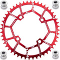 YBEKI Pro-Grade 104BCD Chainring (30-52T) CNC 7075-T6 Aluminum Narrow-Wide MTB/Road Round Oval Bike Chainwheel | Shimano/SRAM 8-11 Speed Compatible | 573MPa Strength(Black/Red/Blue)
